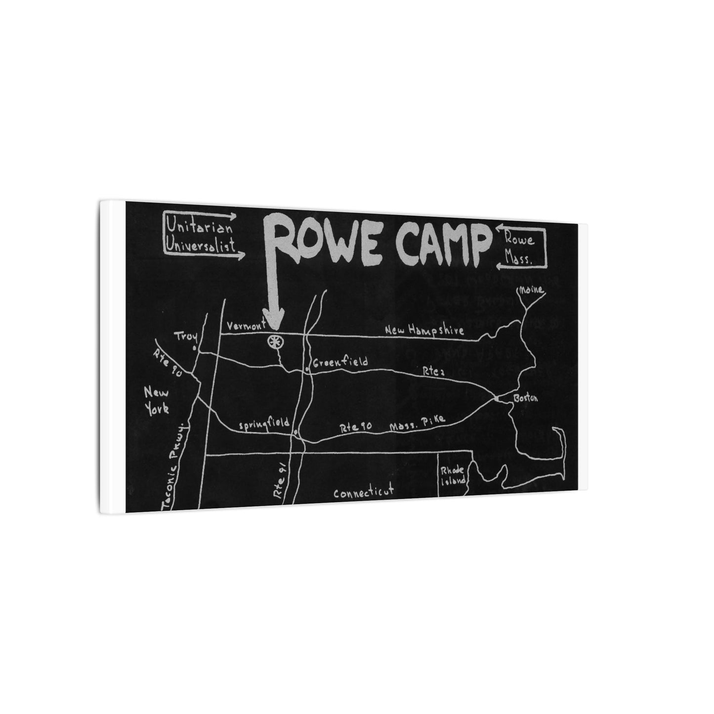 Rowe Camp Map Canvas Print