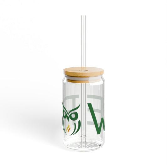 Rowe Logo Sipper Glass 16oz - Reusable Straw