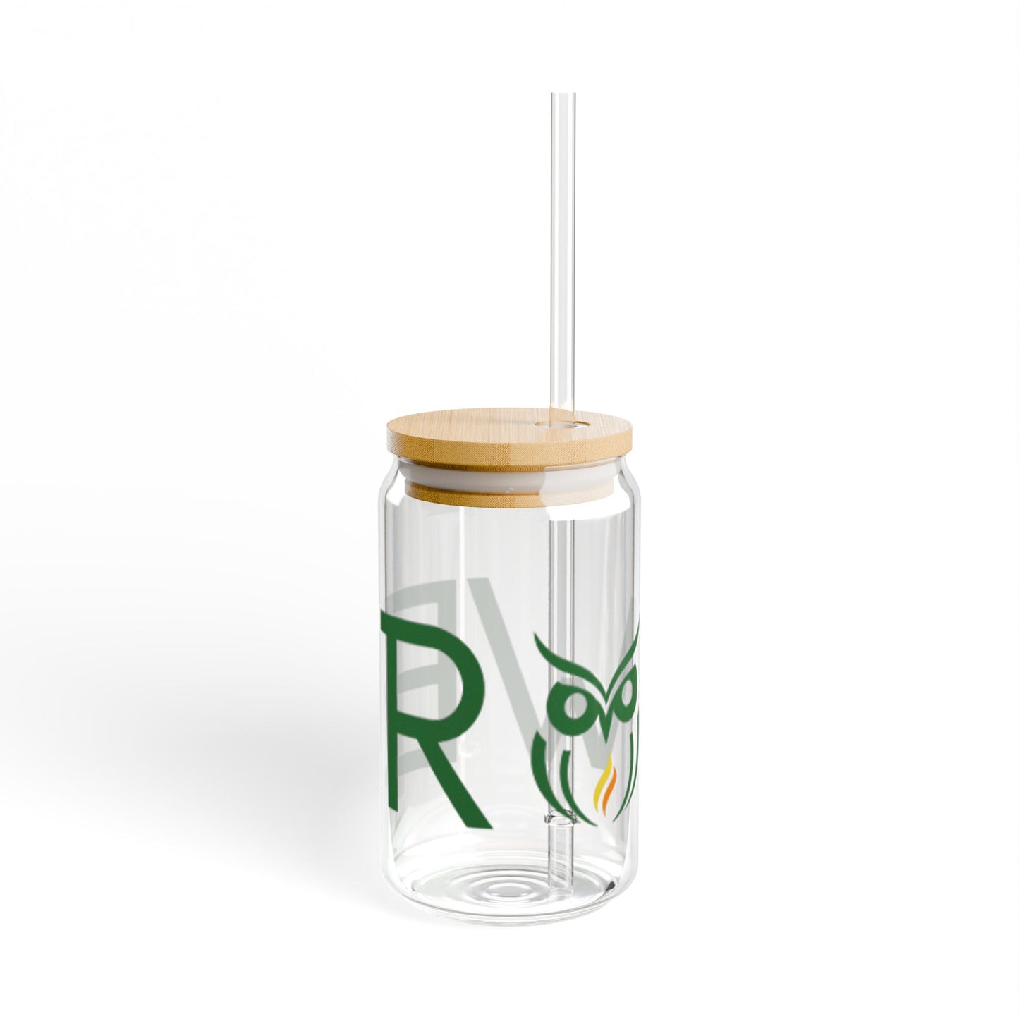 Rowe Logo Sipper Glass 16oz - Reusable Straw