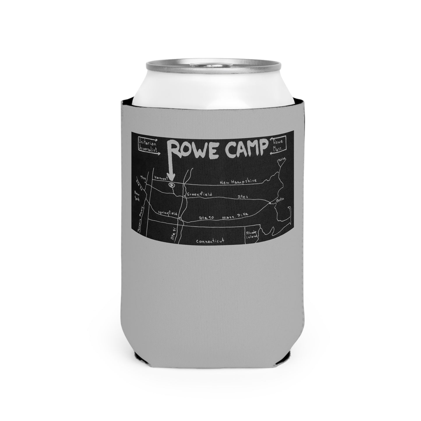 Rowe Camp Map Can Cooler Sleeve