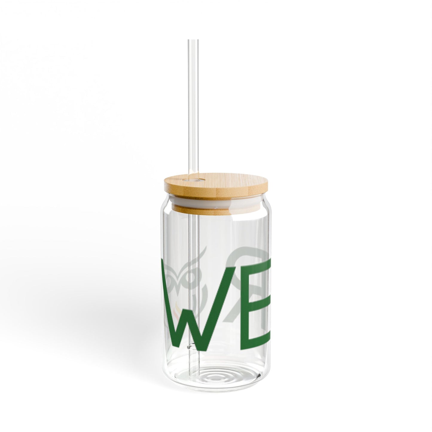 Rowe Logo Sipper Glass 16oz - Reusable Straw